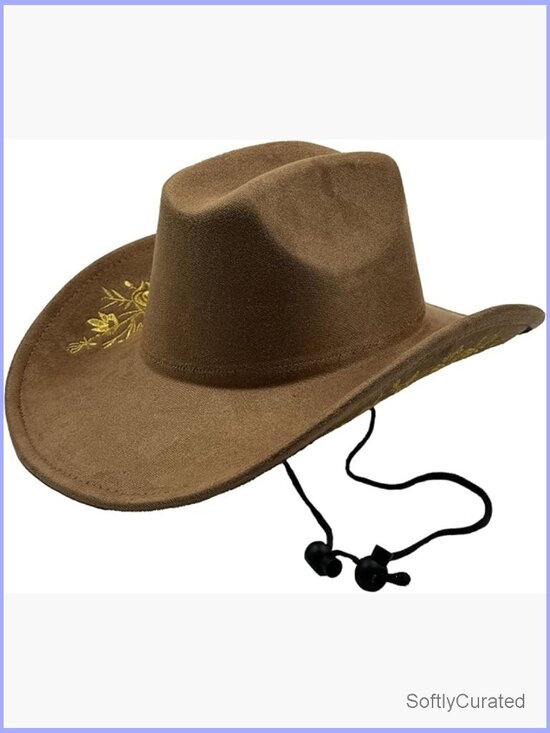 Cowboy Hat with Wide Brim Felt Suede Western Cowgirl Hat Unisex main image 4